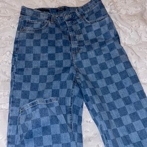 Wild fable checkered highest rise straight jeans